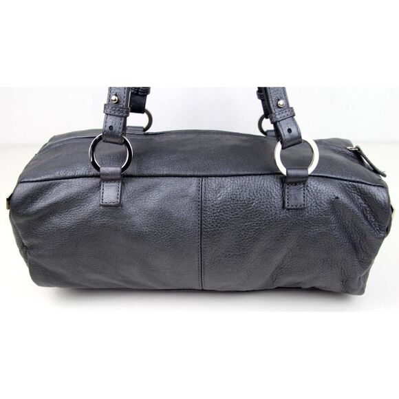 TIFFANY & FRED PARIS SOFT METALLIC GENUINE LEATHER SHOULDER BAG HANDBAG PURSE - Picture 5 of 12